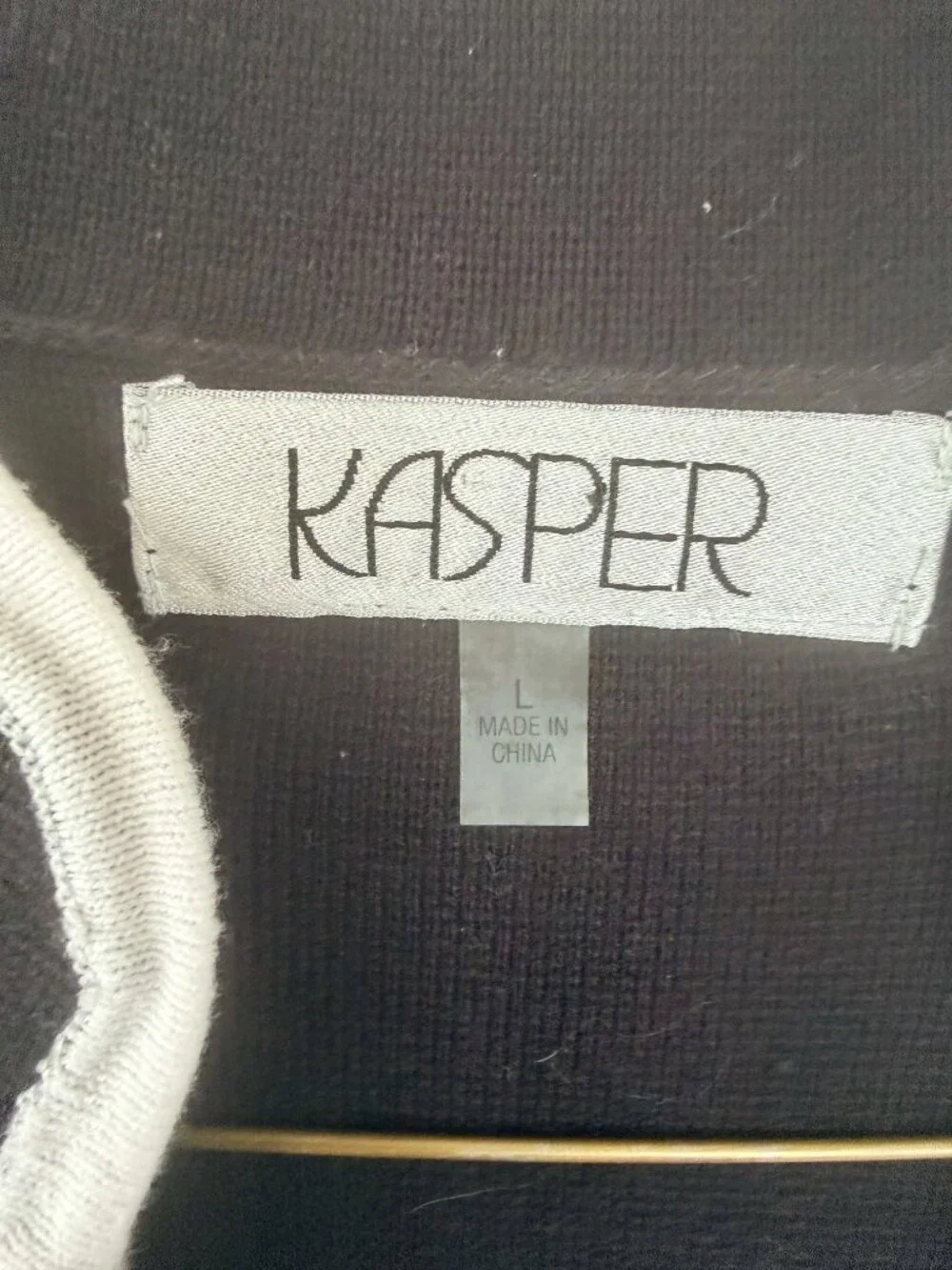 Kasper Red Black White Color Block Knit Cardigan Jacket Size L Preppy Career